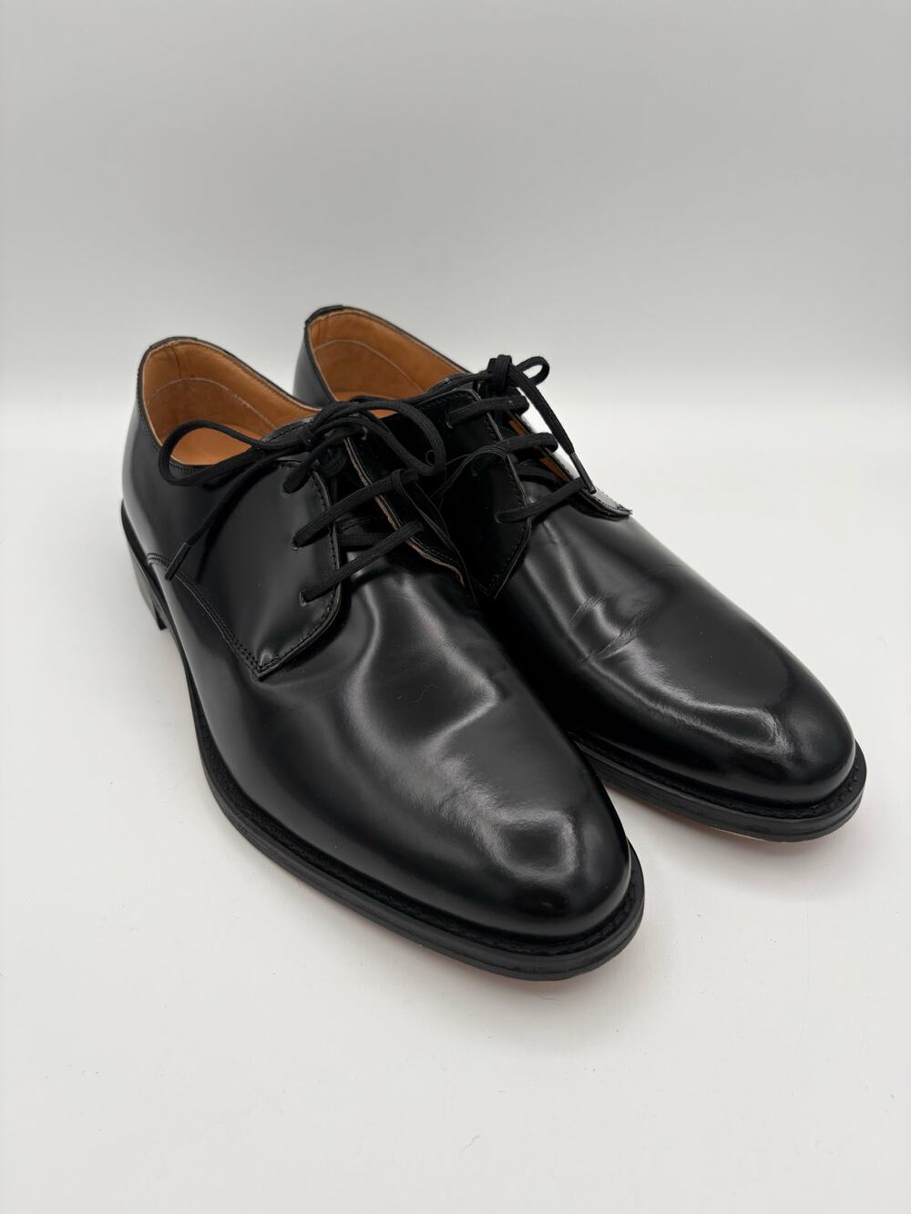 New Express Black Polished Leather Almond Toe Oxford Dress Shoes Size Mens 8